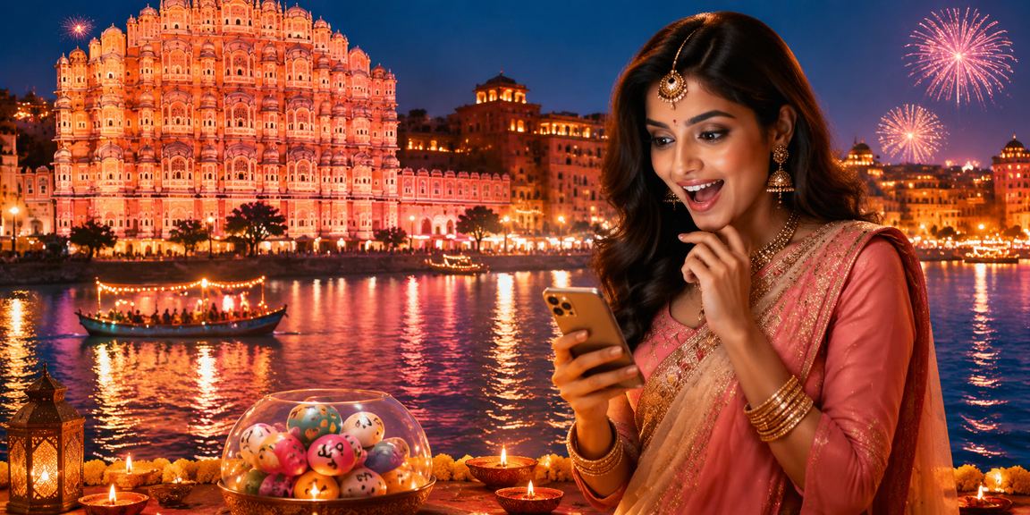 Diwali festival celebrations with lottery tickets in Jaipur